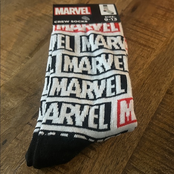 Marvel Other - Marvel Black, White, and Red Logo Crew Socks